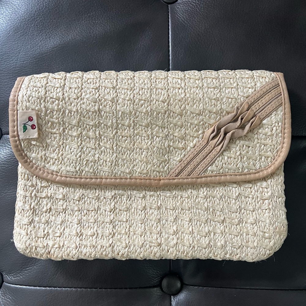 Sarné | Vintage Woven Ruffia/Straw Clutch Purse